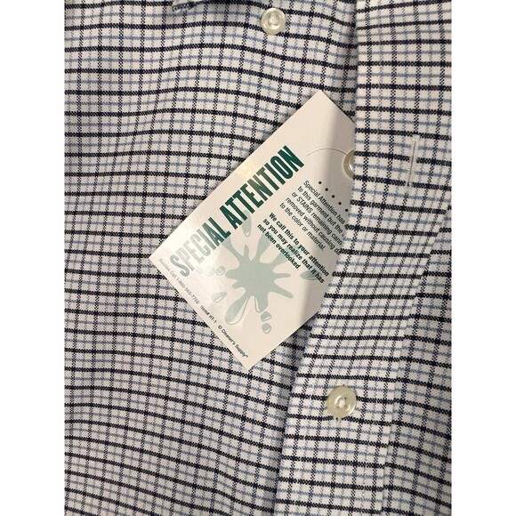 LL Bean Mens Size 17-37 Plaid Shirt Button Front Wrinkle Resistant - Picture 5 of 11